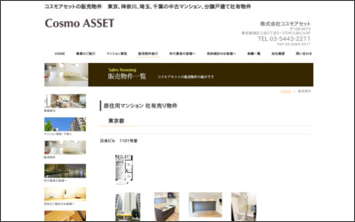 株式会社　コスモアセットのWebサイトイメージ