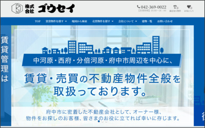 株式会社　ゴウセイのWebサイトイメージ