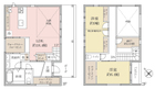 【2LDK+ウォークインクローゼット+ウォークスルークローゼット】3LDKへ間取り変更可（要別途工事費）