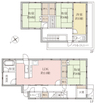 建物31.3坪の4LDK。南西向きの為、陽当り・通風良好です。