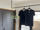 【ハンガーレール】室内干しはもちろん、グリーンを掛ければインテリアとしても利用できます。