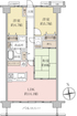 3LDK、価格2080万円、専有面積67.6m2、バルコニー面積9m2
