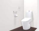【トイレ(2階)】操作しやすい壁リモコン付きの一体型トイレ。奥行き760mmのコンパクト設計なので、空間をより広々でき、ゆとりを生み出します。